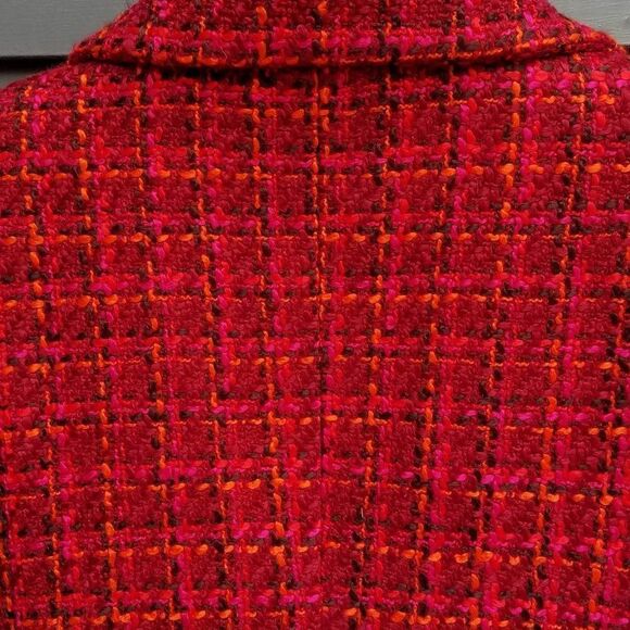 Talbots Red Tweed Double Breasted Pea Coat size 9 - Picture 4 of 14